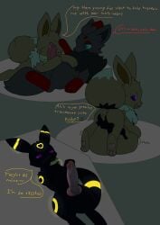 absurd_res animal_genitalia anus ass balls big_penis digestion duo eevee eeveelution english_text feral foreplay generation_1_pokemon generation_2_pokemon generation_5_pokemon genitals glowing glowing_markings hi_res hugging_penis jewelry knot knotted_penis lewdkitten069 male male/male markings necklace nintendo paws penis pokemon pokemon_(species) purple_eyes same_size_vore sexual_assault text tongue tongue_out umbreon vore zorua