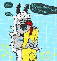 1boy1girl 2024 alternate_version_available carrying cum cum_inside garcia_(spooddood) mike_(mikenoob) mikenoob roblox robloxian self_upload shower spider straight tagme