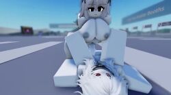 1boy 1femboy 1girls 3d animated audible_creampie audible_ejaculation bouncing_breasts cat_ears collar cowgirl_position cum cum_in_pussy glowing_eyes kinlyrr kinny_the_bunny_(kinlyrr) original_character rate_my_avatar red_eyes riding_penis roblox roblox_game robloxian shorter_than_30_seconds sound tagme video white_hair white_skin