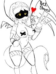 big_breasts claws female_only from_loooong_ago fuck_drones ghastlypann glitch_productions murder_drones naked_female repost robot_girl thicc tongue_out v_(murder_drones)