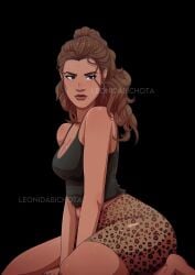 ass big_ass black_background booty booty_shorts cheetah_print grand_theft_auto_vi gta_6 latina latina_female lucia_caminos rockstar_games sexy