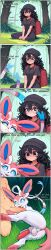 absurd_res ai_assisted ai_generated animal_genitalia animal_penis anthro anus ass balls blush canine_genitalia canine_penis comic dialogue eeveelution female feral flustered foreskin generation_6_pokemon genitals group hi_res human human_on_anthro human_on_feral humanoid_genitalia humanoid_penis interspecies knot knot_in_sheath licking long_image lying male male/female male/male male_on_anthro male_on_human mammal nintendo nonimousmate nude oral outdoor_nudity outside pawpads penile penis penis_lick pokemon pokemon_(species) pouting presenting presenting_hindquarters puffed_cheeks ribbons_(anatomy) sex sheath shy sylveon tall_image tania_(nonimousmate) tongue tongue_out trio zoophilia