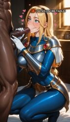 1boy :>= ai_generated armor black_hairband blonde_hair blue_bodysuit blue_eyes blush bodysuit boobplate breastplate breasts censored cheek_bulge clothed_female_nude_male covered_navel dark-skinned_male dark_skin erection fellatio female gloves hairband heart indoors interracial large_breasts large_penis league_of_legends league_of_legends:_wild_rift long_hair looking_up low-tied_long_hair lux lux_(league_of_legends) lux_legue_of_legends luxanna_crownguard male_pubic_hair meitabuu mosaic_censoring muscular nude oral parted_bangs patreon_username penis pubic_hair riot_games saliva shiny_clothes shoulder_armor skin_tight solo_focus squatting straight sunlight testicles thighs uncensored veins veiny_penis white_gloves window