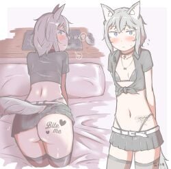 amesuku_gyaru animal_ears ass bikini bimbofication bite_me black_bikini black_choker black_clothing blacked_(phrase) blush body_writing butt butterfly_tattoo cheating cheating_female cheating_wife covered_nipples cowboy_shot dog_ears female highleg highleg_bikini micro_bikini netorase original_character presenting_ass presenting_body pubic_tattoo qos qos_tattoo queen_of_spades queen_of_spades_symbol queen_of_spades_tattoo revealing_clothes short_hair snowbunny spade_(shape) spade_tattoo stomach_tattoo sweat swimsuit tattoo tattoo_on_butt tattoo_on_stomach
