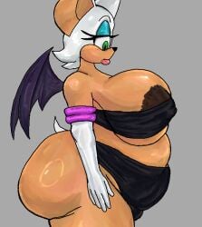 1girls 5_fingers anthro areolae ass_bigger_than_head bare_shoulders bat bat_wings bbw belly belly_overhang big_ass big_belly big_breasts breasts breasts_bigger_than_head brown_body brown_nipples bubble_butt chubby cleavage eyelashes eyeliner fair-skinned_female fair_skin fat fat_ass fat_female fatfur fatty female female_only fupa furry gloves green_eyes kaijugs kaijujuggs lipstick mascara mobian_(species) muffin_top nipple_bulge overweight pout pouting raised_eyebrows rouge_the_bat sega side_view sideboob solo sonic_(series) sonic_the_hedgehog_(series) strapless strapless_bra thick_thighs two_tone_body two_tone_fur white_body wings