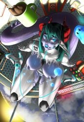 clothing dragon elf female hi_res humanoid hybrid krona kutaras leaking_milk leaking_pussy mythological_creature mythological_scalie mythology scalie solo space spacesuit suit