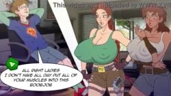 1boy 2d 2d_animation 2girls animated ass boobjob bouncing_breasts breasts cum cum_on_breasts cumshot dark-skinned_female female game gigantic_breasts huge_breasts lana_craft_(mnf) large_breasts light-skinned_female light-skinned_male longer_than_one_minute male meet_'n'_fuck_games meet_and_fuck music nipples paizuri parody sex sound tagme thighhighs tomb_raider video