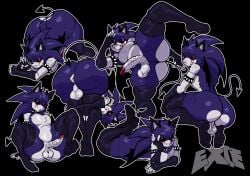 1boy ass ass_focus ass_up balls big_ass big_butt creepypasta demon demon_tail demon_wings erect_penis erection exie_(demonikyu) face_down_ass_up male male_focus male_only multiple_poses nsfw_lies penis sonic.exe sonic.exe_(series) tagme thighhighs various_positions