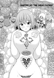 breasts chocolate chocolate_on_body cream_on_breasts dessert female hanabata_nohkins lewd_expression squished_breasts whipped_cream