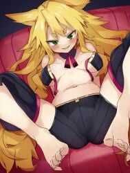 1girls barefoot blonde_hair breasts feet female female_only green_eyes jank365m light-skinned_female light_skin metallia nippon_ichi_software solo the_witch_and_the_hundred_knight toes witch
