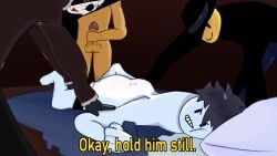 ass bed boxers c00lkidd c00lkidd_(forsaken) dubious_consent femboy forced forsaken forsaken_(roblox) gangbang gay held_down imminent_rape imminent_sex jason_(forsaken) jason_voorhees john_doe_(forsaken) mafia mafioso_(forsaken) posted_by_artist rape roblox taking_turns two_time two_time_(forsaken) underwear_down yaoi