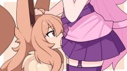 16:9 accessory animal_humanoid animated balls_in_underwear blush bodily_fluids bottomwear bow_ribbon brown_eyes brown_hair closed_eyes clothed clothed_sex clothing cum cum_in_mouth cum_inside cum_on_tongue deep_throat dress drinking drinking_cum duo erection erection_under_skirt face_fucking female female_focus female_penetrated futa/female futa_on_female futa_penetrating futa_penetrating_female futanari garter_belt garter_straps genital_fluids genitals hair hair_accessory hair_ribbon hairbow half-closed_eyes humanoid humanoid_genitalia humanoid_penis intersex intersex/female intersex_penetrating intersex_penetrating_female irrumatio km-15 lagomorph lagomorph_humanoid long_penis mammal mammal_humanoid narrowed_eyes oral oral_only oral_penetration penetration penile penis penis_in_mouth penis_under_skirt pink_hair ribbons saliva saliva_on_penis sex short_playtime skirt thick_penis tongue widescreen