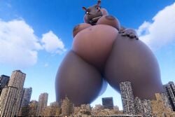 bbw dreamworks giantess gloria_the_hippopotamus high-angle_view macro madagascar_(series) perchance_ai towering
