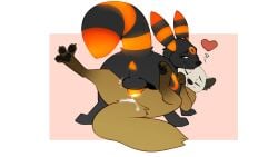 16:9 4k absurd_res anus backsack balls bell_(overgrown_lizards) black_body black_fur blushbutt bodily_fluids cindy_the_marten cum cum_in_vagina cum_inside eeveelution female fur generation_2_pokemon genital_fluids genitals gulonine hi_res looking_over_shoulders male male/female mammal multicolored_body multicolored_fur mustelid musteline nintendo orange_body orange_fur orange_penis penis pokemon pokemon_(species) rear_view sex trevart umbreon vulva widescreen