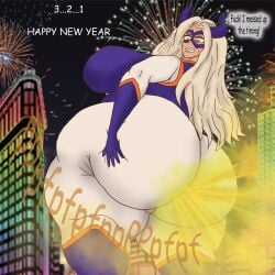 1girls ass big_ass big_breasts blonde_hair blush boku_no_hero_academia bottom_heavy bottom_heavy_female building building_destruction fart fart_cloud fart_destruction fart_fetish farting female fireworks giantess huge_ass huge_fart hyper_thighs inexorablecompulsio larger_female mount_lady my_hero_academia new_year sweating takeyama_yuu