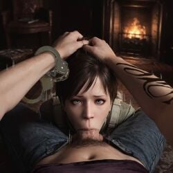 1boy 1girls ai_generated billy_coen blowjob capcom de_sabe fellatio female female_focus male penis rebecca_chambers resident_evil resident_evil_0 tagme