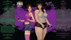 3d ass booty boyshorts bubble bulge comic eyes femboy fummunity_comix futanari green hookup intersex male neet on purple shorts shy sissy tank top