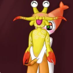 anal_sex arms_around_partner candykitties crossover crossover_ship dandy's_world flavor_frenzy gay green_eyes mangotis_(flavor_frenzy) roblox roblox_game self_upload shaking shrimp shrimpo_(dandy's_world) standing standing_sex tagme