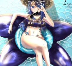 1girls 2024 artist_name artist_request balanced_craft_wars bikini blue_eyes blue_hair blue_hair_female breasts dated digital_drawing_(artwork) digital_media_(artwork) female female_only hat holding_sunglasses legs_crossed light_skin light_skinned_female long_hair long_hair_female looking_at_viewer midriff okeania_(balanced_craftwars) roblox roblox_game robloxian solo source_request starfish straw_hat sunglasses sunglasses_removed thighs