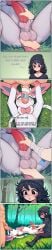 absurd_res ai_assisted ai_generated animal_genitalia animal_penis ball_fondling balls canine_genitalia canine_penis comic dialogue eeveelution female female_on_feral feral fondling foreskin generation_6_pokemon genitals group handjob hi_res human human_on_feral interspecies knot knot_in_sheath long_image looking_at_genitalia looking_at_penis lying male male/female male/male male_on_feral male_on_human mammal nintendo nonimousmate nude on_back oral outdoor_nudity outside penile penis pokemon pokemon_(species) ribbon_on_penis ribbonjob ribbons_(anatomy) sex sheath sylveon tall_image tania_(nonimousmate) tongue trio zoophilia