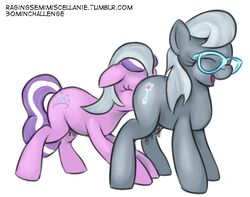 closed_eyes cunnilingus cutie_mark diamond_tiara_(mlp) equine eyeswear female friendship_is_magic glasses grey_hair hair horse my_little_pony oral oral_sex plain_background pony ragingsemi sex silver_spoon_(mlp) tiara two_tone_hair vaginal_penetration wet white_background young yuri