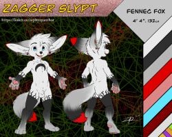 5:4 abstract_background animal_genitalia anthro backsack balls big_ears blue_eyes canid canine dipstick_tail english_text fennec_fox fox front_view fully_sheathed fur genitals gloves_(marking) hi_res leg_markings male mammal markings model_sheet nude pawpads rainbow_ear_ring rear_view red_tail_tip sheath smile socks_(marking) solo standing tail tail_markings text tongue tongue_out true_fox white_body white_fur zephyrpanthur