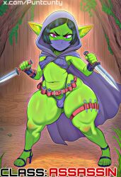 1futa 2d ai_generated artist_name belly big_hips big_thighs black_hair breasts bulge bulge_through_clothing crop_top futa_only futanari goblin goblin_female green_skin greyscaler high_heels original original_character panties pink_eyes pointy_ears short_hair shortstack small_breasts tagme thick_thighs thighs watermark wide_hips