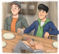 2boys ben_pincus gay gay_male gay_sex jurassic_world jurassic_world_camp_cretaceous jurassic_world_chaos_theory kenji_(jurassic_world_camp_cretaceous) kenji_kon