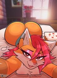 2025 :3 absurd_res anthro ass bed bedroom big_butt birthday breasts cake canid canine claws clothing conditional_dnp countershading dessert digital_media_(artwork) ear_piercing ear_ring ears_up eyelashes eyeliner eyewear female food fox fur furniture glasses hair heart_eyes heart_symbol hi_res huge_butt looking_at_viewer lying lying_on_bed makeup mammal medium_breasts microsoft minecraft mojang mostly_nude narrowed_eyes nerd nude nude_female on_bed open_mouth orange_body piercing red_eyes red_fox red_hair ring_piercing seductive selfie signature solo sun sunset text thick_eyelashes thin_eyebrows thong true_fox undercut underwear viewed_from_above window xbox_game_studios zerlix_fox zerlix_fox_(character) zkarleth_(zerlix_fox)