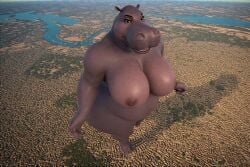 bbw dreamworks giantess gloria_the_hippopotamus high-angle_view macro madagascar_(series) perchance_ai towering