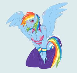 2012 anthrofied blush bra breasts cleavage clothes cutie_mark equine female friendship_is_magic hair horse looking_at_viewer mlpfwb multicolored_hair my_little_pony nipples pegasus pony purple_eyes rainbow_dash_(mlp) rainbow_hair solo straight_hair underwear wings