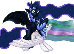 2012 alicorn blue_eyes cutie_mark equine female friendship_is_magic hair horn horse incest long_hair male multicolored_hair my_little_pony penetration penis plain_background pony princess_celestia_(mlp) princess_luna_(mlp) purple_eyes ragingsemi rule_63 sex white_background wings