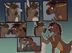 anthro donkey equine gay hooves kissing male penis silverclaw1 transformation yell