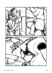 2boys against_wall anal anthro ass bathroom canine canine_penis clothed comic fur furry gas gay hoodie husky insertion klaude knot male male_only monochrome penetration penis_out rape sequence sex shirt short_hair standing station tail text truck veins veiny_penis wolf