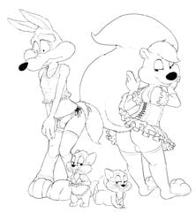 anthro ass bikini canine coyote dress embarrassed erection fur furry girly gloves humiliation lace looney_tunes male_only mouse panties penis pepe_le_pew presenting presenting_hindquarters rodent seth-iova skimpy skunk smooth_fur stockings underwear upskirt warner_brothers wile_e._coyote