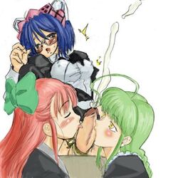 2k-tan 95-tan blue_hair cum futa_on_female futanari green_hair intersex licking me-tan microsoft microsoft_windows open_mouth os-tan penis red_hair tongue windows_2000 windows_95 windows_me