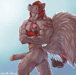 abs anthro ass big_(disambiguation) canine devisto fox fur loretofaron male male_only mammal muscular pecs penis sex