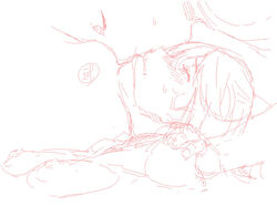 blush breasts female kissing kousaka_tamaki large_breasts nipples oekaki saliva takeda_hiromitsu to_heart_(series) to_heart_2