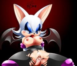 bat_ears bat_wings breasts clitoris cum furry gloves nancher penis pussy rouge_the_bat sega sonic_(series) sonic_the_hedgehog_(series) straight_hair torn_clothes uncensored urethra vagina vaginal_penetration wings