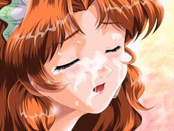 blush cum face_focus facial female maid orange_hair u-me_soft