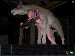 3d animo_no_01 doggy_style donkey equine female_on_feral feral flat_chest from_behind fur game_cg human_on_feral mammal penis pink_hair sex small_breasts tied_hair twintails vaginal_penetration yoshino_momiji zoophilia