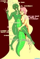 2girls alien alien_humanoid calliope_(homestuck) canon_couple cherub color colored de88a8le_smuts female full_color futanari green_skin homestuck humanoid humanoid_alien intersex tail