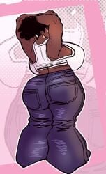 big_ass curly_hair dark-skinned_female huge_ass huge_breasts jeans winona_(hentae)