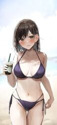 1girls adult adult_female bare_arms bare_belly bare_chest bare_hands bare_hips bare_legs bare_midriff bare_navel bare_shoulders bare_skin bare_thighs bare_torso beach belly belly_button blurred_background blurry_background blush blush blush_lines blushing_at_viewer blushing_female breasts brown_eyebrows brown_eyes brown_eyes_female brown_hair brown_hair_female cleavage coast collarbone curvy curvy_body curvy_female curvy_figure curvy_hips dot_nose drink dripping_wet exposed exposed_arms exposed_belly exposed_legs exposed_midriff exposed_shoulders exposed_thighs exposed_torso female female_focus female_only fingers full_body groin half_naked head_tilt high_resolution highres holding_drink hourglass_figure large_breasts legs light-skinned_female light_skin long_hair looking_at_viewer mature mature_female medium_breasts medium_hair mole mole_on_breast naked naked_female naked_woman navel nude nude_female ocean open_mouth open_mouth_smile original original_art original_artwork original_character outdoor outdoor_nudity outdoors outside parted_lips pussy rouka_(akatyann) sand sea seaside shoulders simple_background slender_body slender_waist slim_girl slim_waist soaked solo standing thick_thighs thigh_gap thighs thin_waist tilted_head tongue upper_body v-line wet wet_belly wet_bikini wet_body wet_breasts wet_face wet_hair wet_legs wet_skin wet_thighs wide_hips