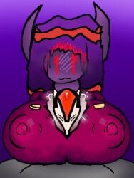 1boy 1boy1girl beat_banger big_breasts big_penis blush boobjob breasts clothed clothing cute degrade demon_girl digital_art digital_drawing female fucked grey_body horns maroon_clothing non-human npc oc orange_eyes orange_hair original original_character penis penis_in_clothes precum purple_background purple_blush purple_hair purple_skin ropi ropi_yt rule_63 sex smile smiley_face succubus toriel_beat_banger visible_breasts youtube youtuber_character youtuber_oc