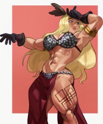 1girls abs alternate_version_available amazon amazon_(dragon's_crown) athletic athletic_female blonde_hair dlusional dragon's_crown light-skinned_female light_skin muscles muscular muscular_female