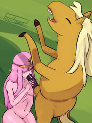 adventure_time equine fellatio horse james_baxter_(adventure_time) oral princess_bubblegum zoophilia