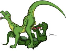 anthro dinosaur female male oral penis raptor scalie sherwood straight