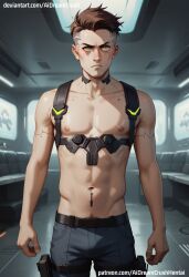 1boy 
young absurdres ai_generated aidreamcrush eyes hair male pants uncensored