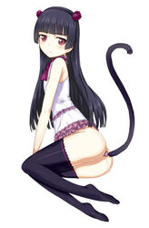 anal ass black_hair bottomless buttplug buttplug_tail gokou_ruri kameneji long_hair ore_no_imouto_ga_konna_ni_kawaii_wake_ga_nai purple_eyes solo tail thighhighs